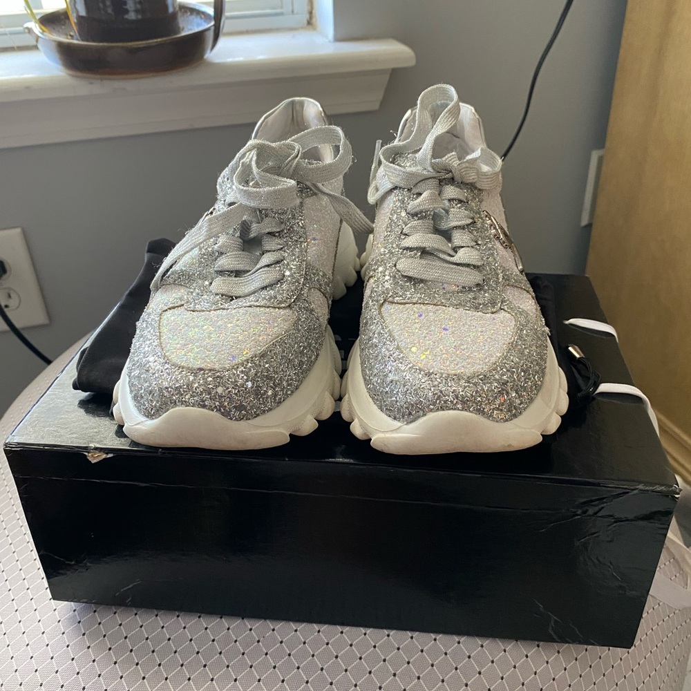 Sparkly Silver Sneakers